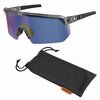 Ergodyne Skullerz AEGIR Anti-Scratch/Anti-Fog Safety Glasses, Clear Smoke Frame, Blue Mirror Polycarb Lens 55012